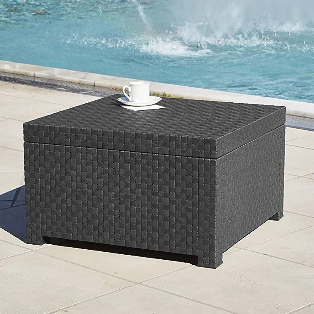 Műrattan kerti dohányzóasztal 56x56 cm – Juinsa