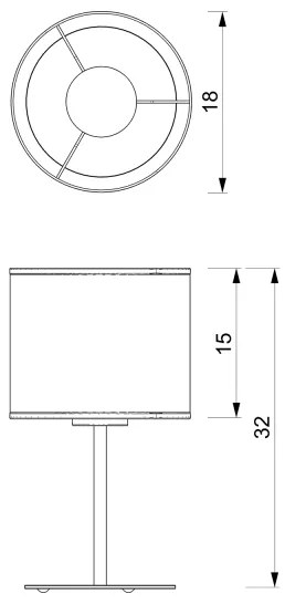 Asztali lámpa LOFT SHADE 1xE27/60W/230V á. 18 cm fehér/arany