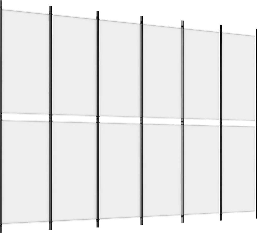 vidaXL 6 paneles fehér szövet térelválasztó 250 x 220 cm