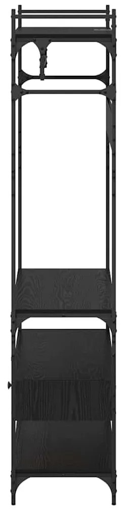 Ruhásszekrény fiókkal Musta tammi 89 x 39 x 184.5 cm Faanyag