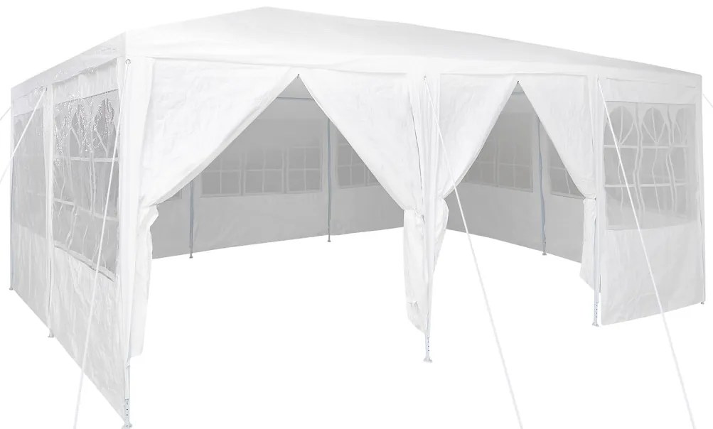 Parti Pavilon 10 Oldalfallal - Fehér 6x4 m PE