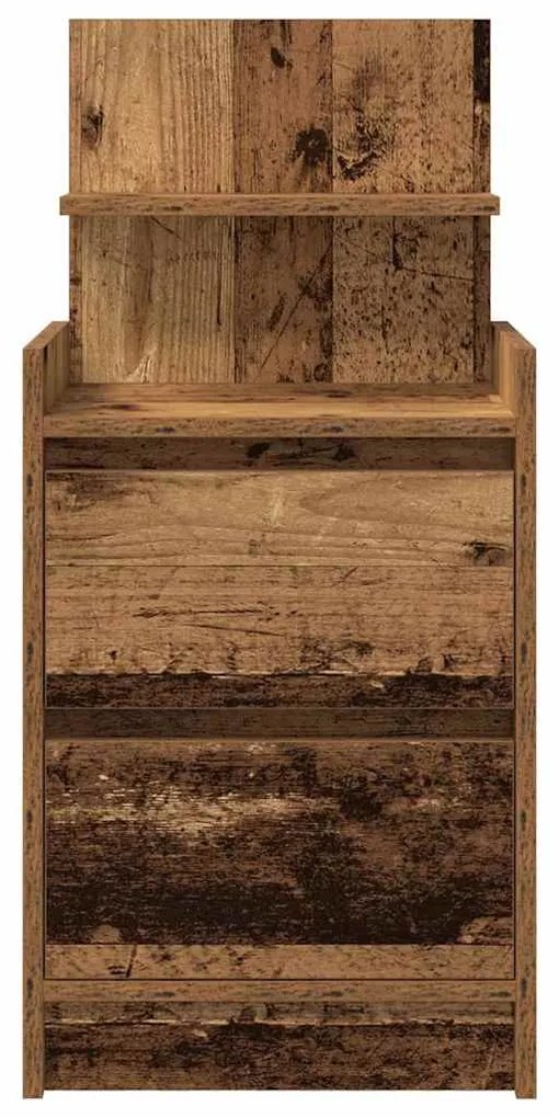 2 db antik fa színű éjjeliszekrények 2 fiókkal 38x34x80 cm