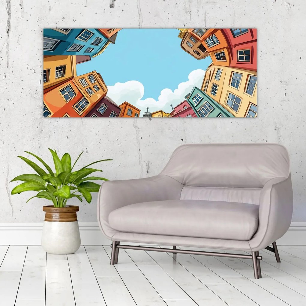 Kép - Házak között (120x50 cm)