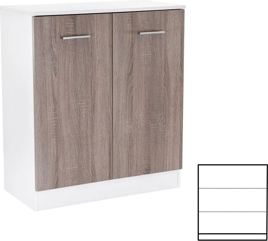 Miami komód 2 ajtós 80x92 cm yorki tölgy-fehér
