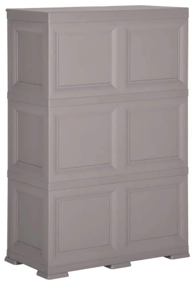 szürke fahatású műanyag szekrény 79 x 43 x 125 cm