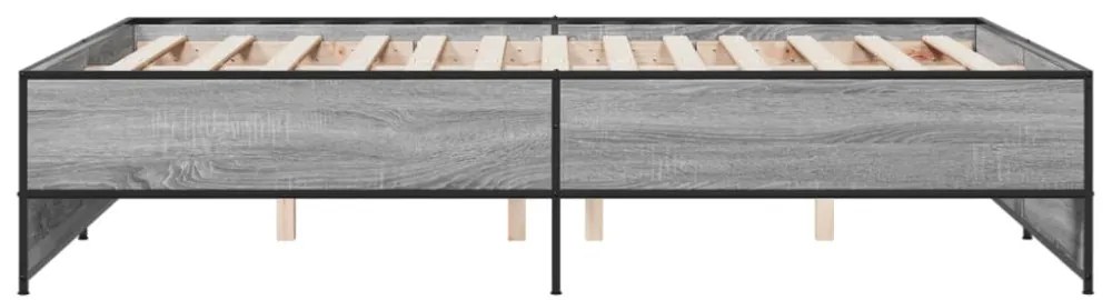 szürke sonoma szerelt fa és fém ágykeret 120 x 200 cm