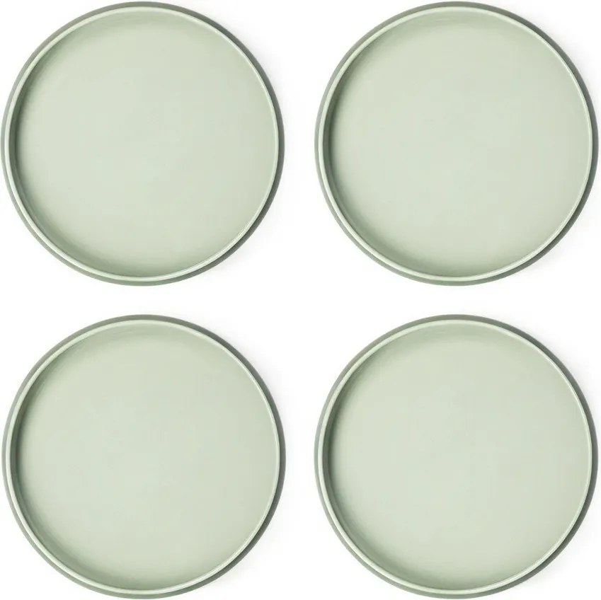 Zöld kőedény tányér készlet 4 db-os ø 22 cm Aura Rondo – Bonami Selection