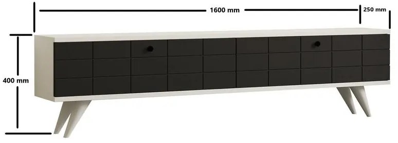 TV szekrény Alberi - Anthracite, White