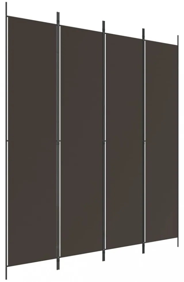4 paneles barna szövet paraván 200x220 cm