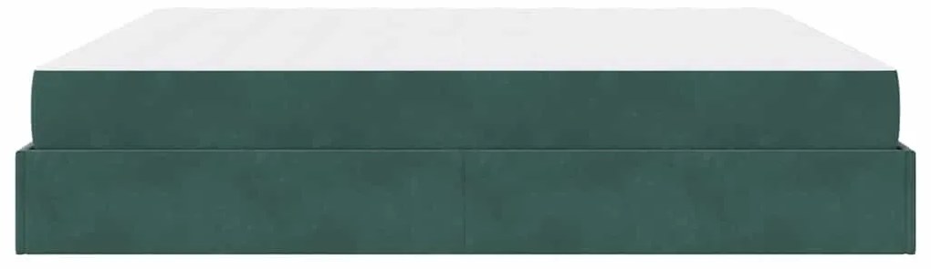 Ágykeret Sötétzöld 200 x 200 cm Bársony