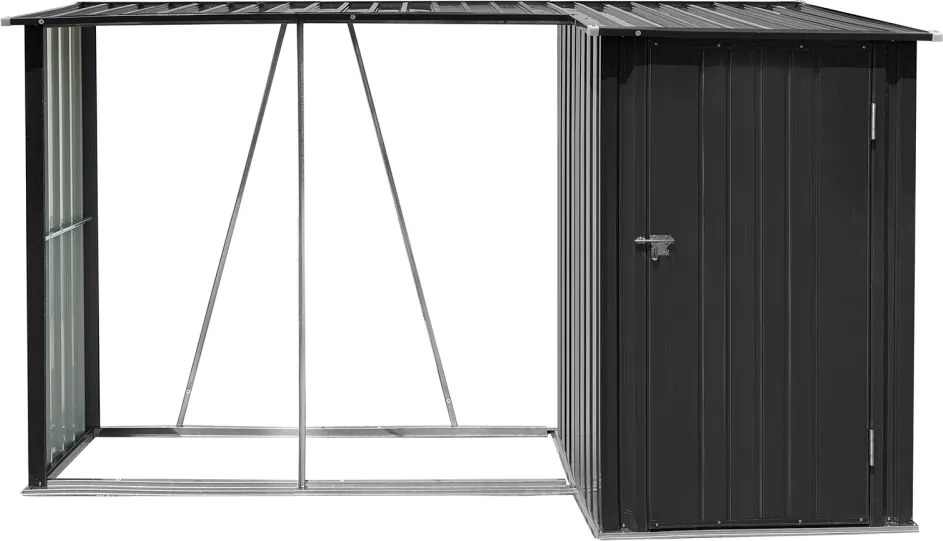 Fatároló fészerrel, 270x104x159 cm, antracit, ARPOL TYP 2