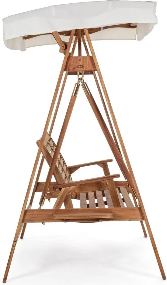 Natúr színű tömörfa kerti hintaágy Noemi – Bizzotto