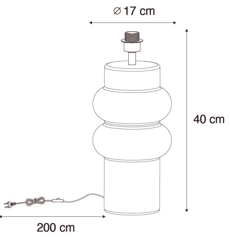 Design asztali lámpa fekete kerámia 17 cm árnyékoló nélkül - Alisia