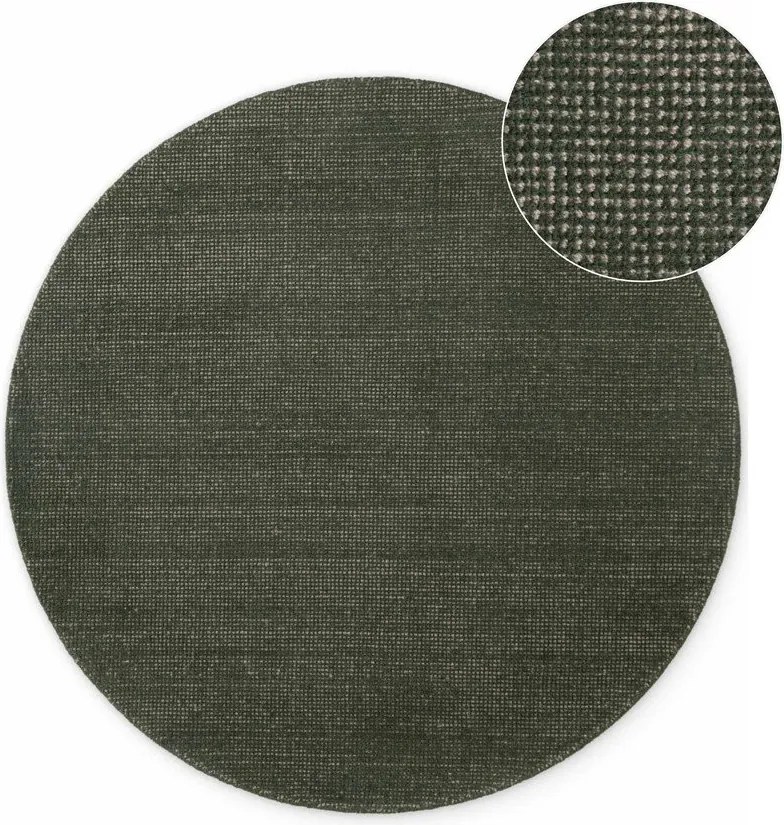 Sötétzöld kézi szövésű gyapjú kerek szőnyeg ø 160 cm Greenwich – Ted Baker