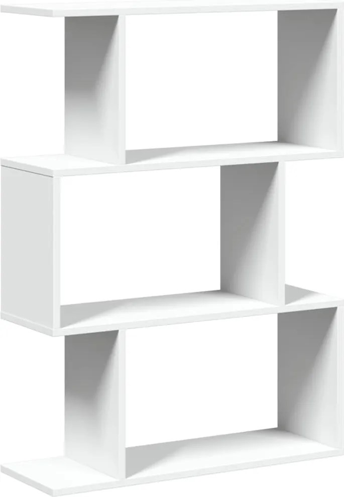 vidaXL 3-szintes fehér szobaelválasztó könyvespolc 70 x 24 x 97 cm rétegelt fa