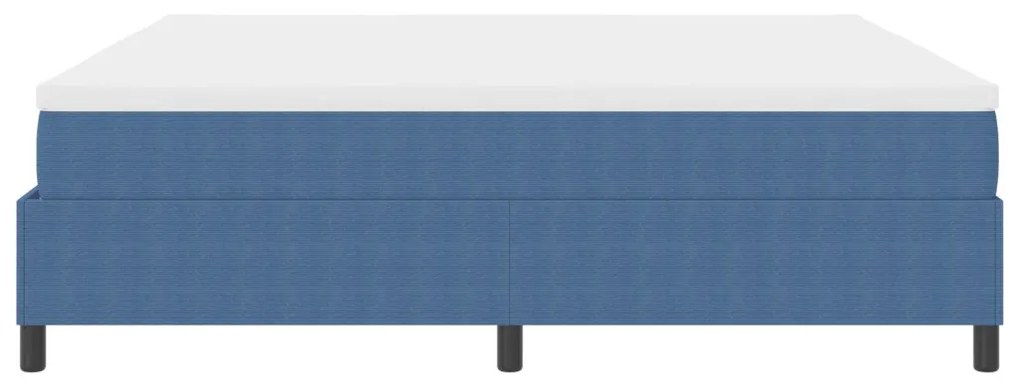 Box Spring Ágy Matraccal Kék 200x200 cm Kord Anyag