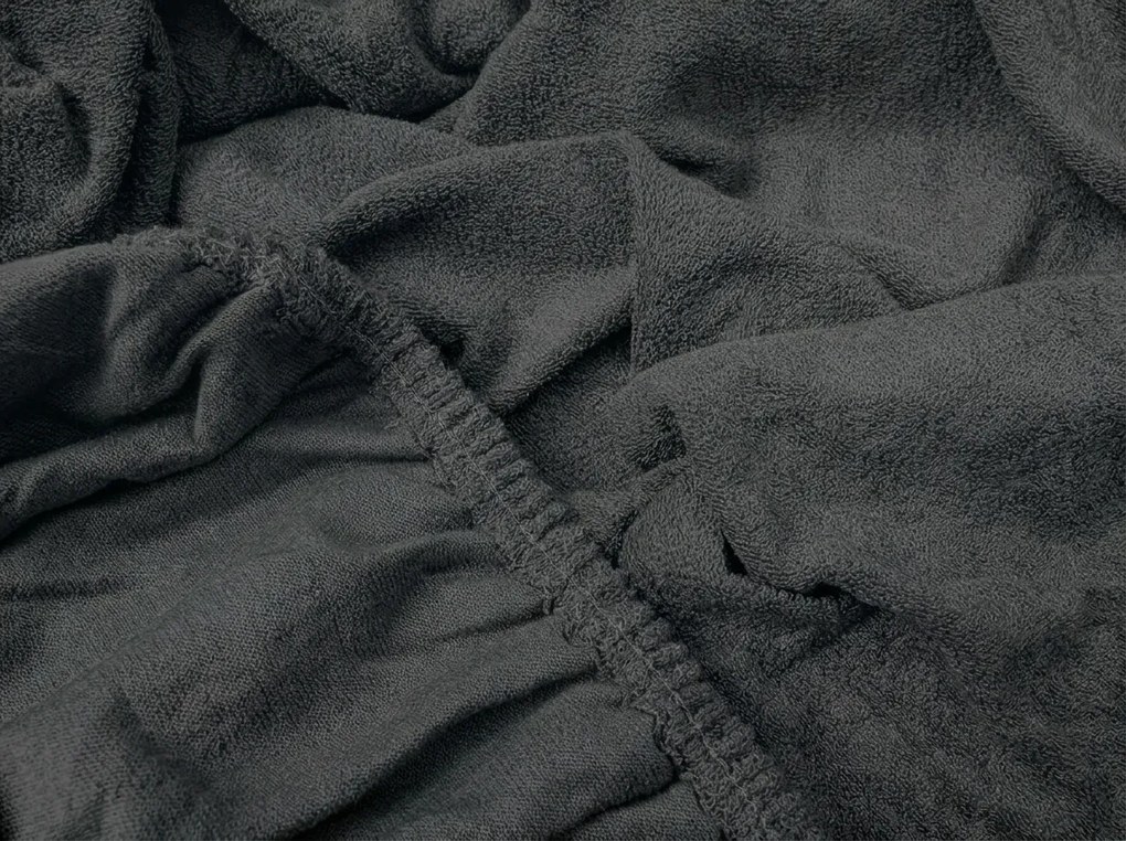 Molton fleece gumis lepedő antracit 90 x 200 cm