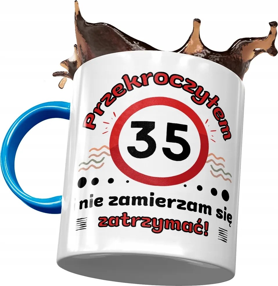 Kék Bögre Születésnapra 35 35-es 35-ös, fényképes Nyomtatással