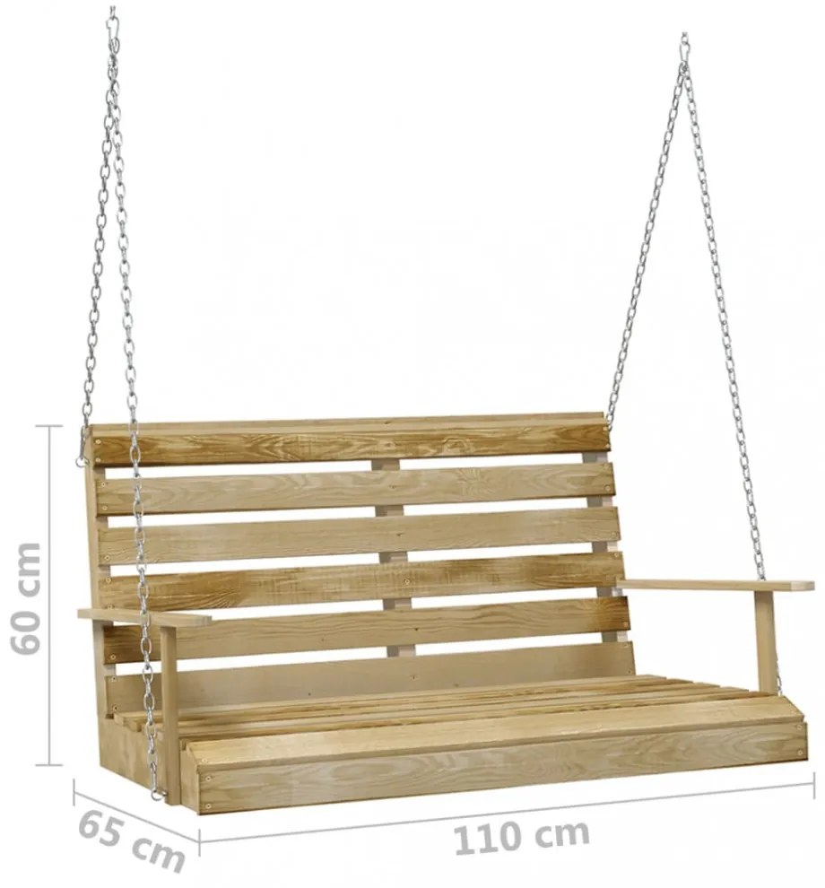 impregnált fenyőfa hintapad 110 cm