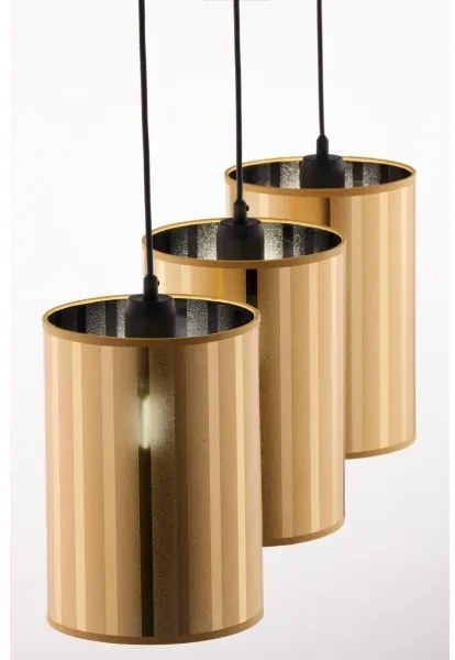 Jupiter 2092 - CORTINA zsinóros csillár 3xE27/15W/230V arany/fekete