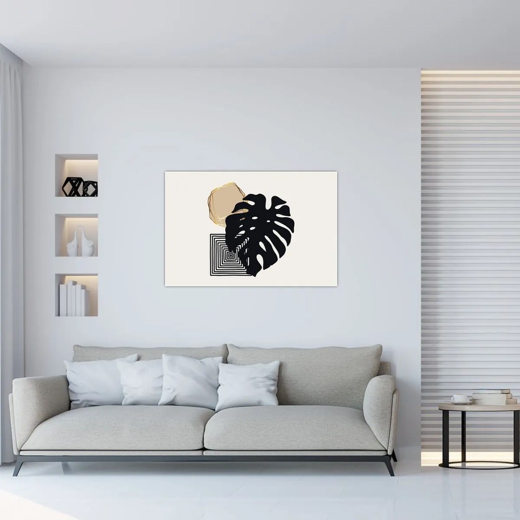 Kép - Absztrakció trópusi levelekkel N⁰2 (90x60 cm)