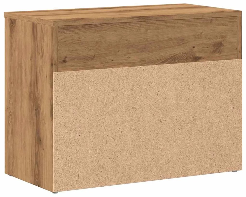 kézműves tölgy színű szerelt fa cipőtároló pad 60 x 30 x 45 cm