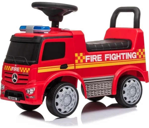 Push autó Mercedes Tűzoltóautó 2xAA piros
