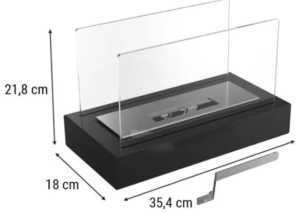 Kratki GALINA/TUV - BIO kandalló GALINA 21,8x35,4 cm 1kW fekete