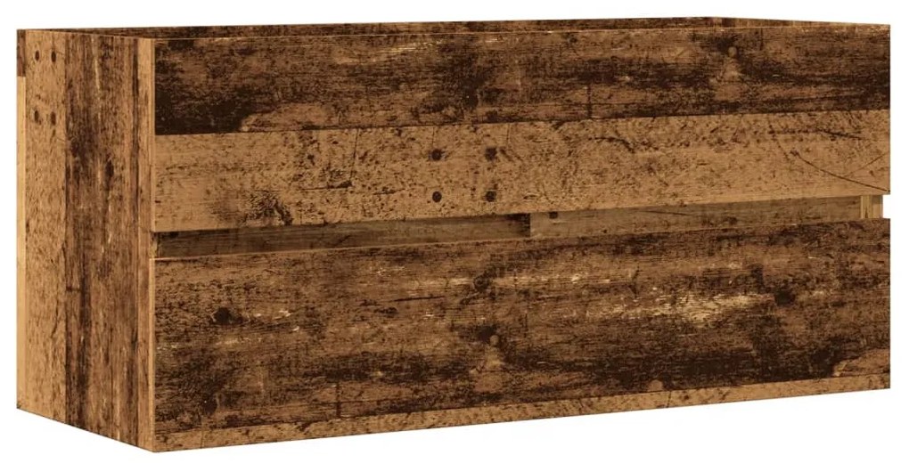 antik fa színű szerelt fa mosdószekrény 100 x 38,5 x 45 cm