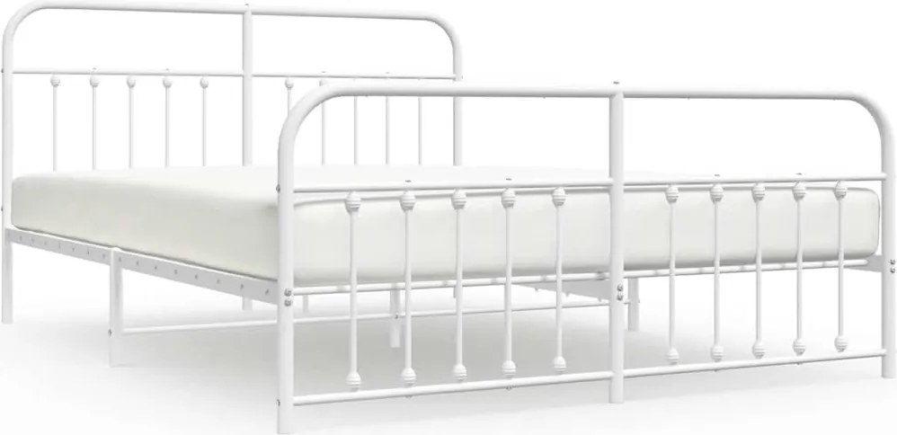 vidaXL fehér fém ágykeret fej- és lábtámlával 183 x 213 cm