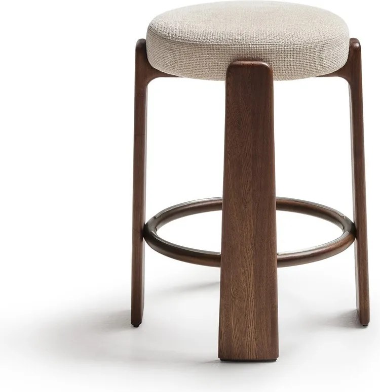 Bézs-sötét natúr színű kőrisfa bárszék (ülésmagasság 65 cm) Granite – Kave Home