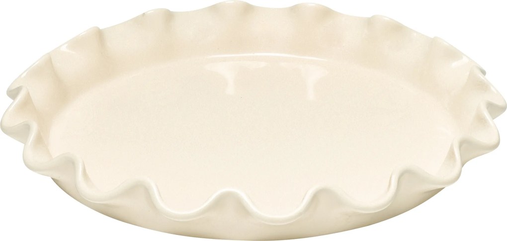 Emile Henry Natural Chic Kerámia Tortaforma 33 cm, Fodros Krémszínű