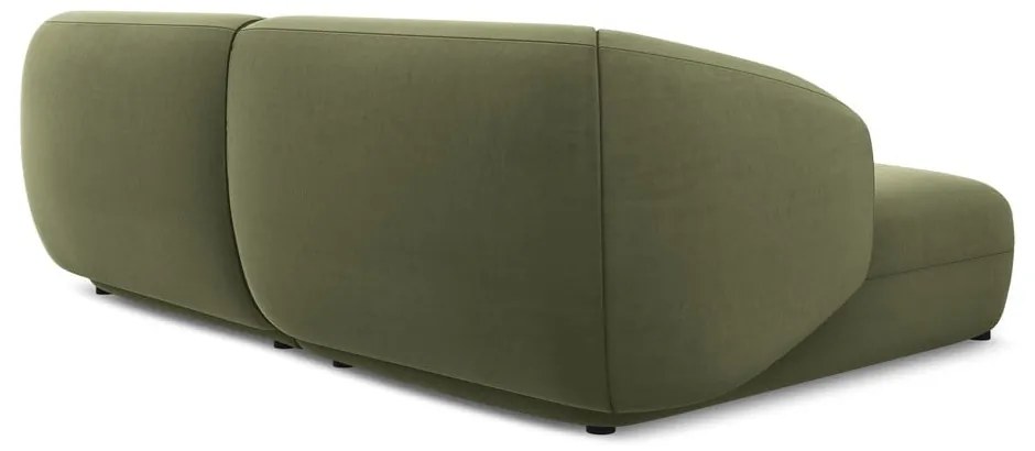 Zöld bársony sarokkanapé (bal oldali) Moana – Makamii
