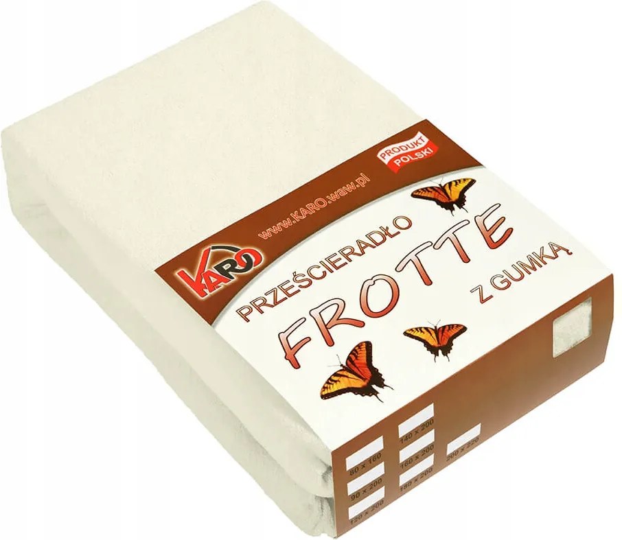 Gumis frottír lepedő 180x200 ekri Karo