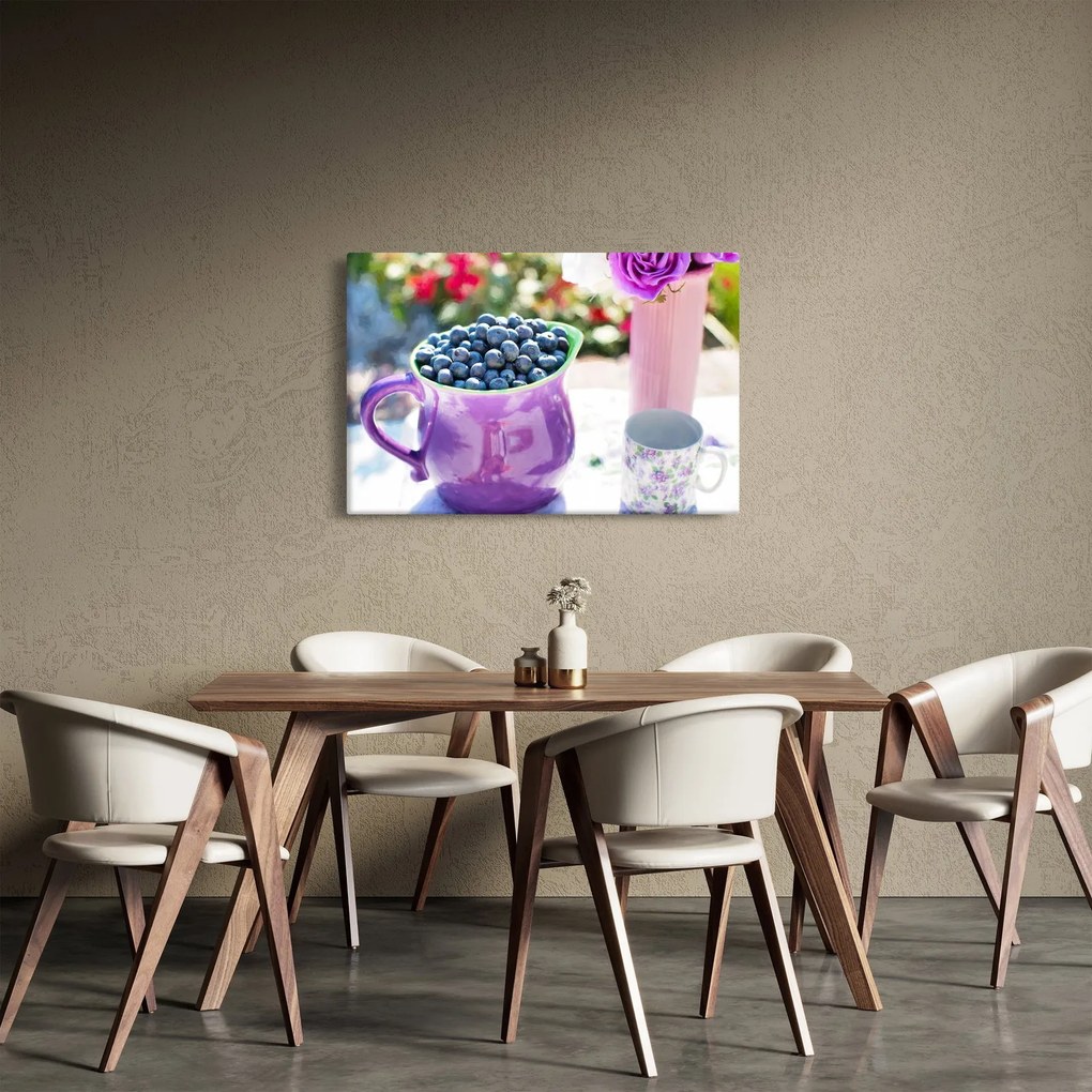 Kép - áfonyák a bögrében (90x60 cm)