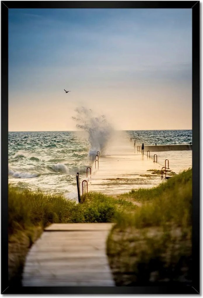 Poszterek keretben 40x60 Tengeri hullám Tengerpart