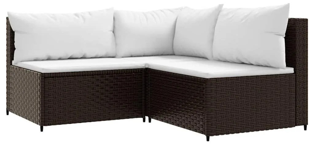 4 részes barna polyrattan kerti ülőgarnitúra párnákkal