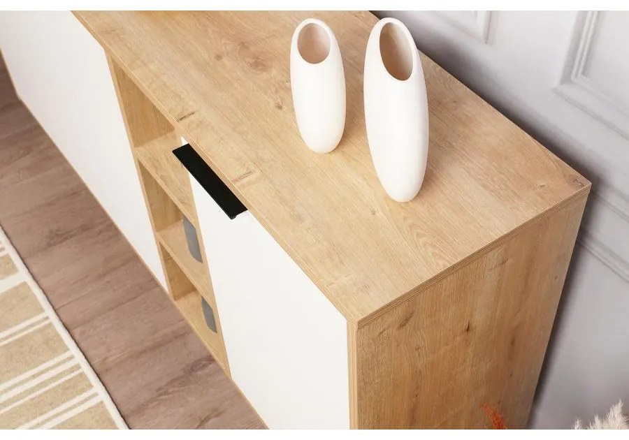 Konzolasztal Clara Console - Oak, Fehér