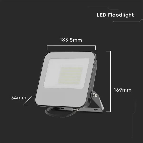 LED Reflektor SAMSUNG CHIP LED/50W/230V 6500K IP65 fekete