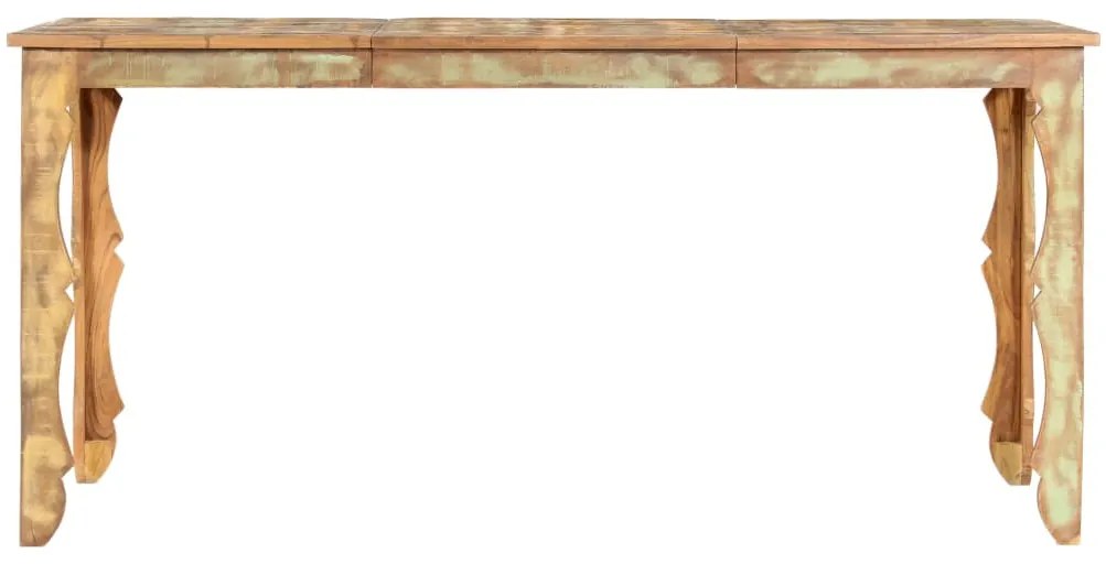 Tömör újrahasznosított fa étkezőasztal 160 x 80 x 76 cm