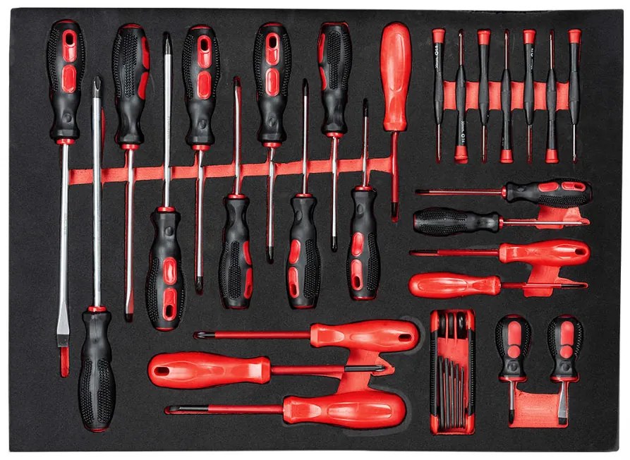 Professzionális műhely kocsi / szekrény szerszámokkal 196db REDATS - 7 fiók Red/Black