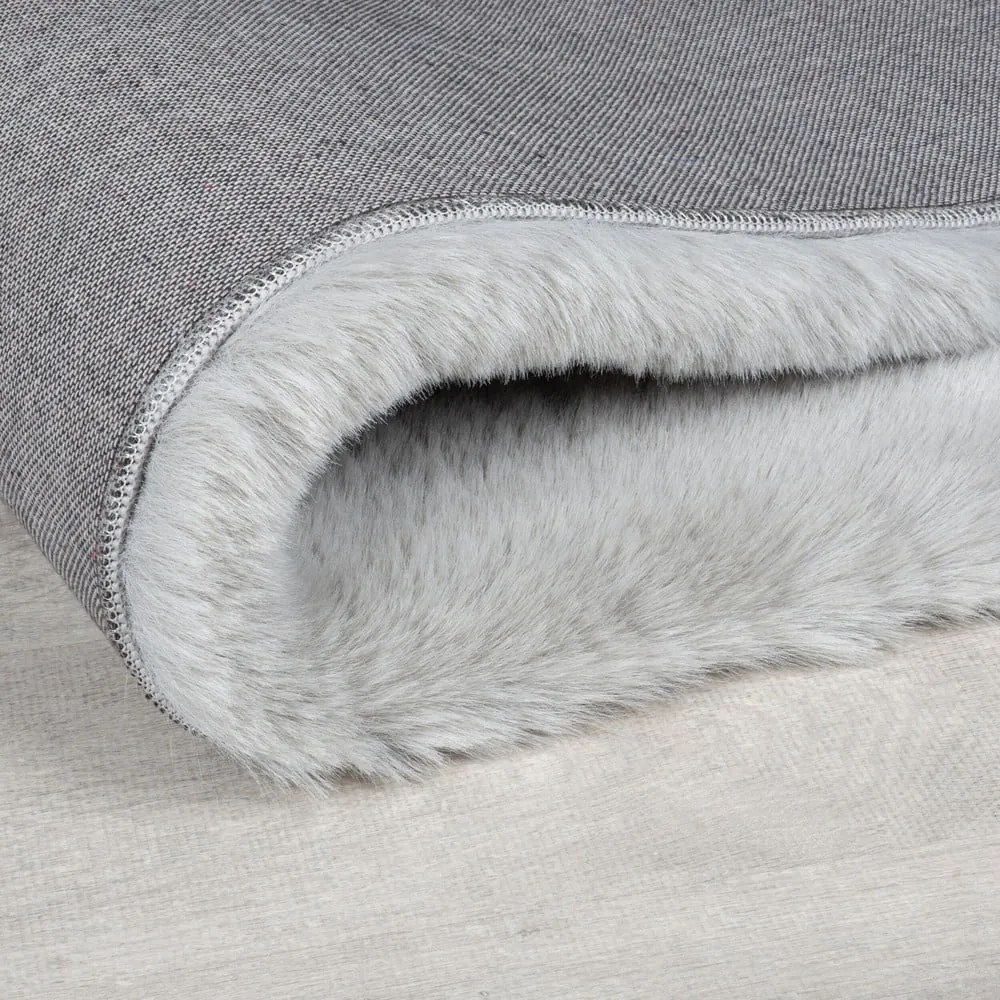 Világosszürke szintetikus szőrme szőnyeg 200x290 cm Ivy Luxury Fur – Flair Rugs
