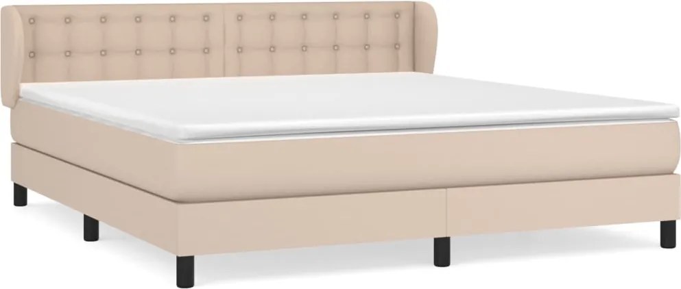 vidaXL cappuccino színű műbőr rugós ágy matraccal 160 x 200 cm
