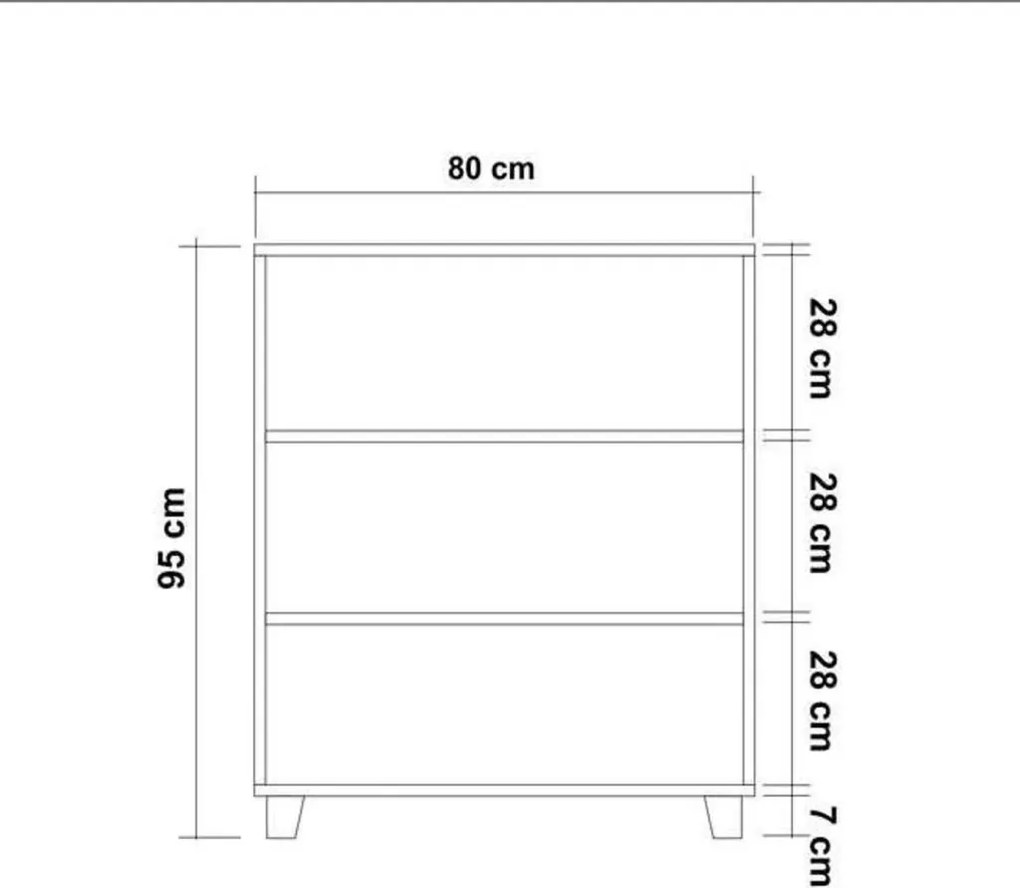 Leva komód, 80 cm – TR869VEL3476