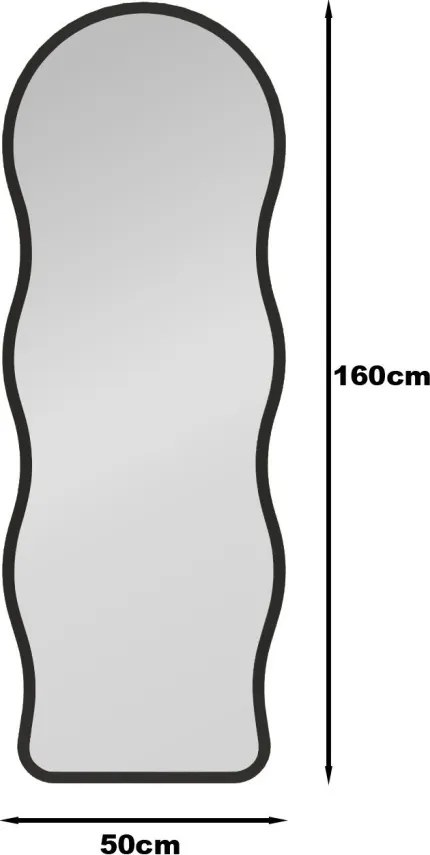 Asial tükör, fekete, 50 cm