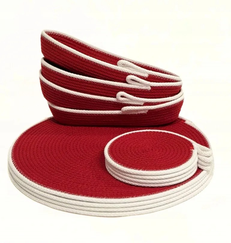 Pamut Zsinór Szett Tányéralátét Szerszámok Italok Boho