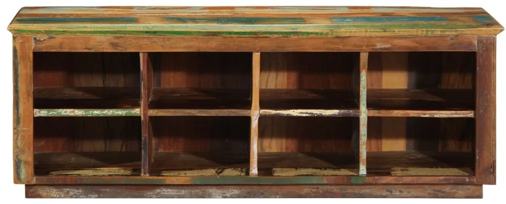 Cipőtároló 110x35x40 cm Tömör fa újrahasznosított