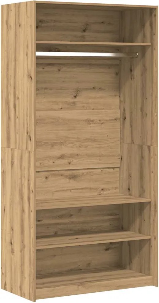 vidaXL gardróbszekrény artisan tölgy 100x50x200 cm gépelt fa