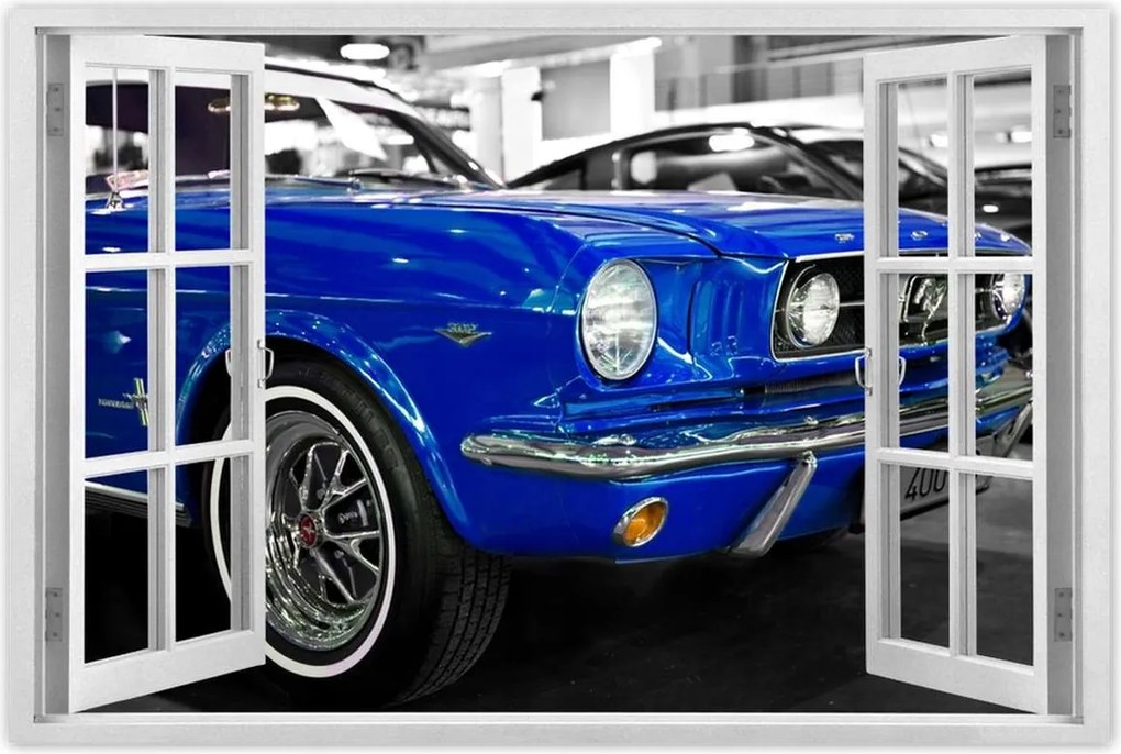 Poszter 60x40 Kék Ford Mustang