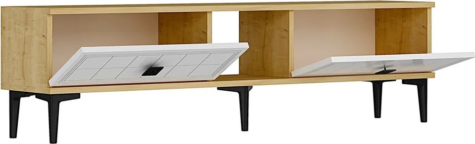 Yuka TV-állvány, zafír tölgy-fehér, 150 cm